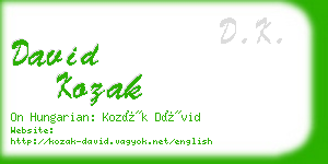 david kozak business card